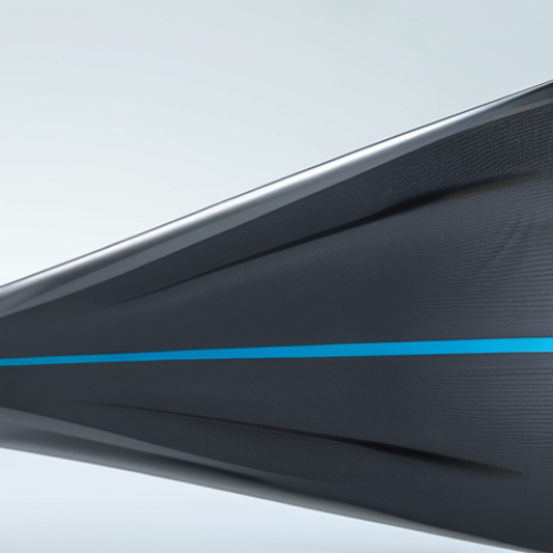 **

Offshore wind turbine blade design optimization.  Close-up of a turbine blade with visible aerodynamic enhancements.  Use simulation software interface overlaid to show testing. Focus on lightweight composite materials like carbon fiber. Modern, clean, engineering aesthetic.

**